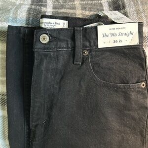 Abercrombie & Fitch Ultra high rise 90’s straight black jeans